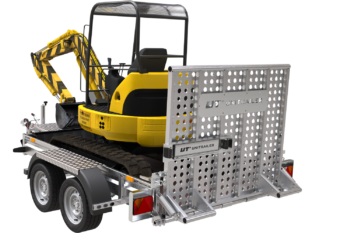 Remolque de construcción para el transporte de una miniexcavadora - UNITRAILER STARK 3 260